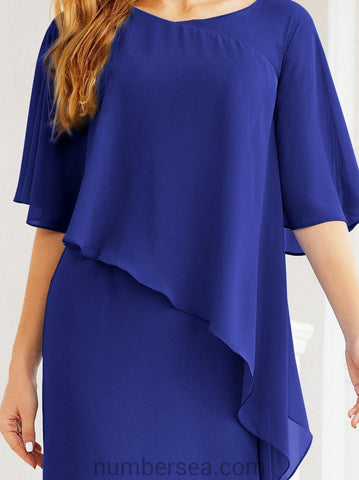 Vestido largo de fiesta formal Sunderly para la madre de la novia con capa de volantes SY28026