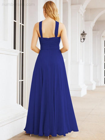 Baoleely Crisscross Halter Bridesmaid Dresses for Party Wedding Evening Prom Maxi Ball Gowns 28053