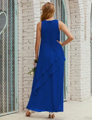 Robe longue en mousseline grande taille pour la mère de la mariée, robe de demoiselle d'honneur de bal de fin d'année SY28019