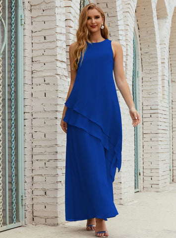 Robe longue en mousseline grande taille pour la mère de la mariée, robe de demoiselle d'honneur de bal de fin d'année SY28019