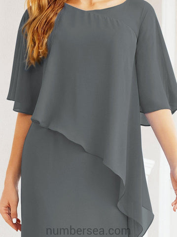 Vestido largo de fiesta formal Sunderly para la madre de la novia con capa de volantes SY28026