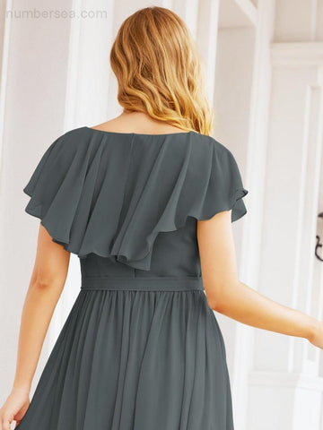 Robes de demoiselle d'honneur à manches flottantes, robes de soirée formelles, robes de bal 28044 