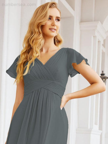 Baoleely Formal Prom Gowns for Mother of The Bride Cap Sleeves Bridesmaid Dress 28047