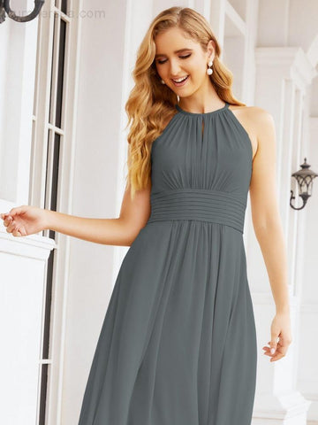 Baoleely Keyhole Bridesmaid Dresses Sleeveless Formal Evening Party Prom Gowns 28043