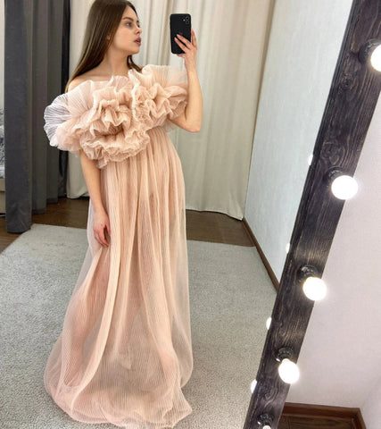 6105#Sheer Maternity Robe For Photo Shoot Tulle Pregnancy photoshoot