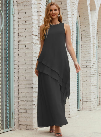 Robe longue en mousseline grande taille pour la mère de la mariée, robe de demoiselle d'honneur de bal de fin d'année SY28019