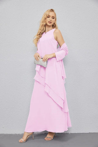 Mother of Bride Dresses with Open Front Lightweight Cardigan Formal Prom Gown  28081