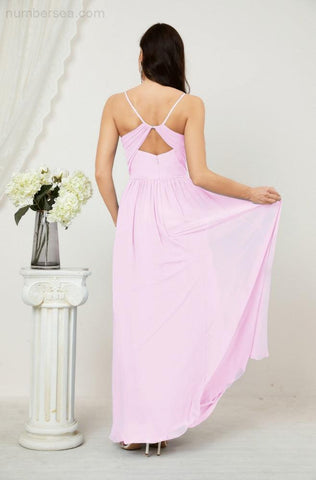 Vestidos de dama de honor con cuello alto Baoleely, de gasa, largos, corte en A, vestido formal de fiesta para boda, fiesta de noche 2801 