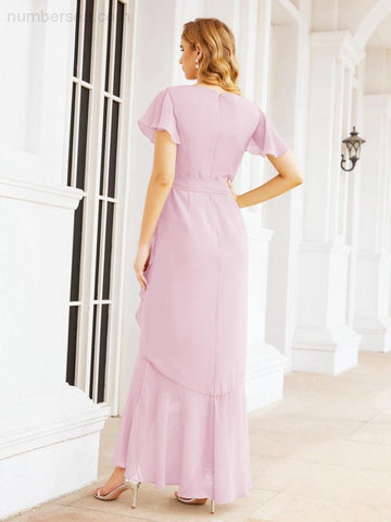 Baoleely Ruffled Bridesmaid Dresses Mermaid Formal Violin Evening Party Prom Gowns 28042