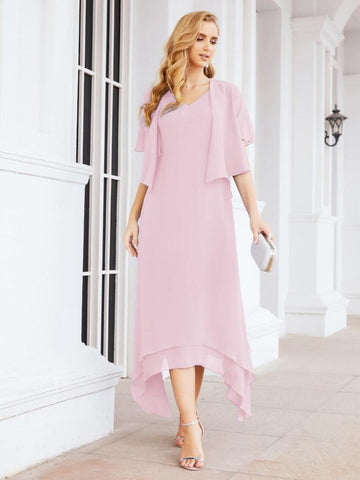 Sunnderly Two-Piece A-line Mother of The Bride Dress Formal Party Gown Dress SY28073