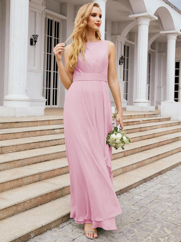 Baoleely Bridesmaid Dresses for Wedding Ruffles Long Formal Prom Gowns 28039