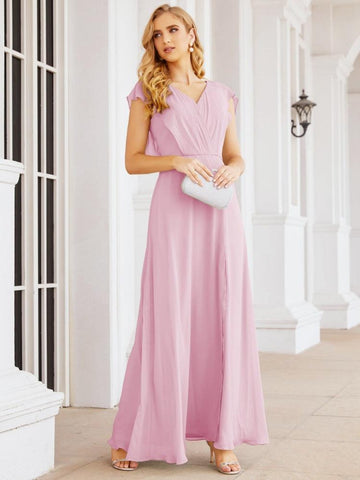 Sunnderly Bridesmaid Dresses Cape Formal Prom Dress Open Back Gowns for Mother of The Bride SY28058
