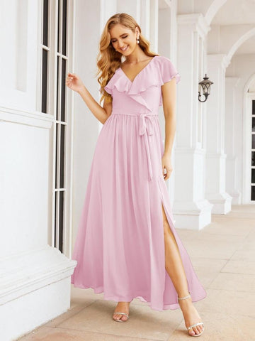 Robes de demoiselle d'honneur à manches flottantes, robes de soirée formelles, robes de bal 28044 