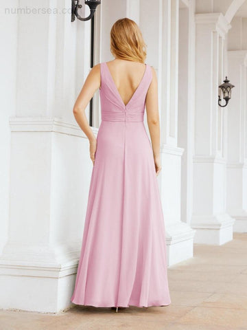 Baoleely Bridesmaid Dresses for Wedding Ruffles Long Formal Prom Gowns 28039