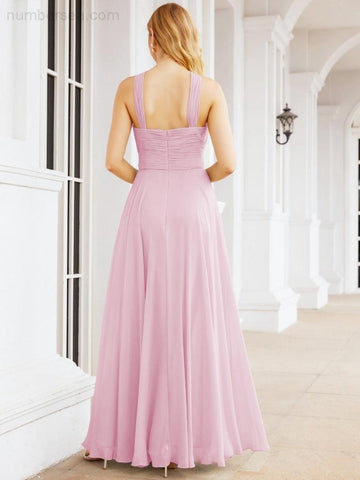 Baoleely Crisscross Halter Bridesmaid Dresses for Party Wedding Evening Prom Maxi Ball Gowns 28053