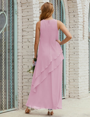 Robe longue en mousseline grande taille pour la mère de la mariée, robe de demoiselle d'honneur de bal de fin d'année SY28019