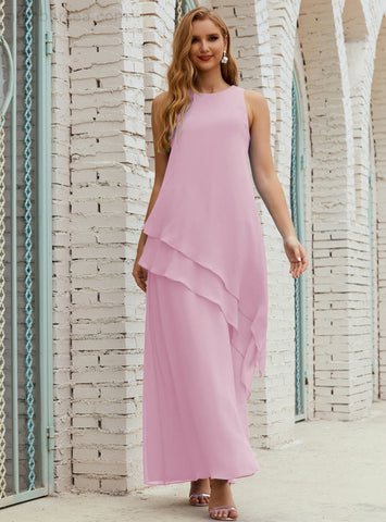 Robe longue en mousseline grande taille pour la mère de la mariée, robe de demoiselle d'honneur de bal de fin d'année SY28019