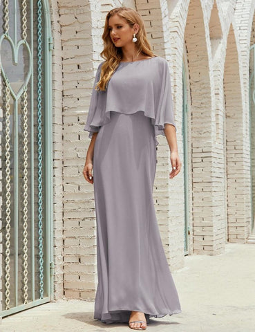 Robe de demoiselle d'honneur Sunnderly pour femme, manches longues, col en V, en mousseline, robe de cérémonie pour mariage SY28018
