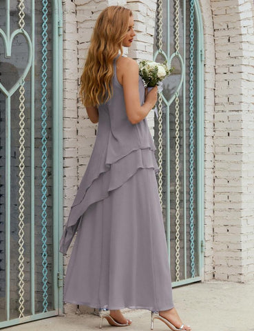 Robe longue en mousseline grande taille pour la mère de la mariée, robe de demoiselle d'honneur de bal de fin d'année SY28019