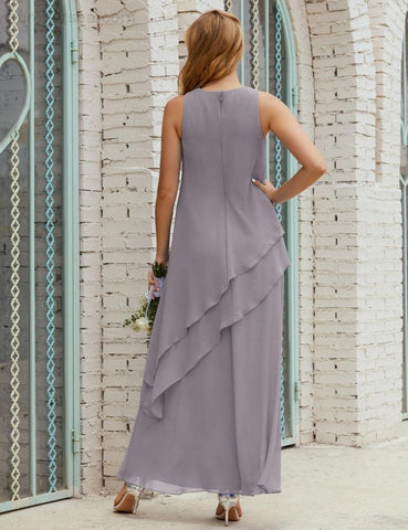 Robe longue en mousseline grande taille pour la mère de la mariée, robe de demoiselle d'honneur de bal de fin d'année SY28019