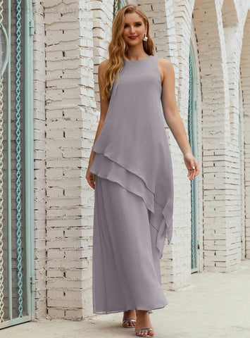 Robe longue en mousseline grande taille pour la mère de la mariée, robe de demoiselle d'honneur de bal de fin d'année SY28019