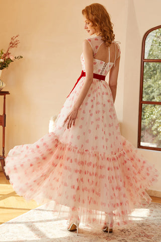 Princess A Line Sweetheart Long Prom Dress with Bowknot