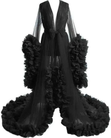 Thin mesh maternity wear long skirt photo studio clothing, sexy morning robe