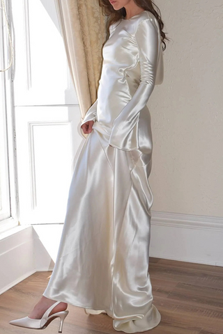 Vestidos de noche sexys sin espalda con cuello redondo para baile de graduación 