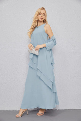 Mother of Bride Dresses with Open Front Lightweight Cardigan Formal Prom Gown  28081