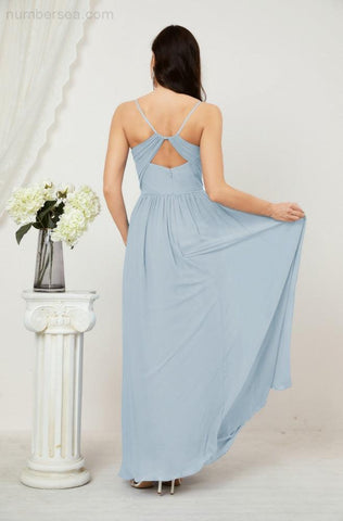 Vestidos de dama de honor con cuello alto Baoleely, de gasa, largos, corte en A, vestido formal de fiesta para boda, fiesta de noche 2801 