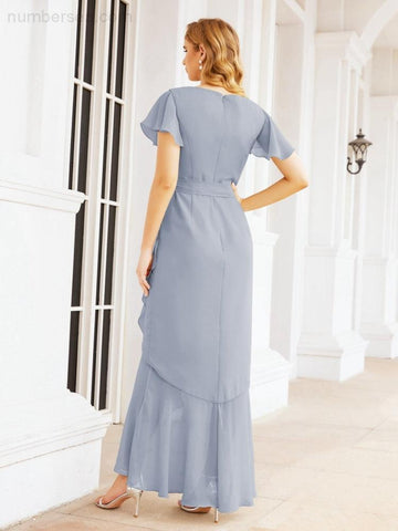 Baoleely Ruffled Bridesmaid Dresses Mermaid Formal Violin Evening Party Prom Gowns 28042