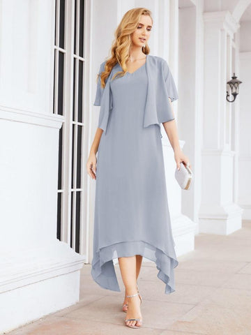 Sunnderly Two-Piece A-line Mother of The Bride Dress Formal Party Gown Dress SY28073