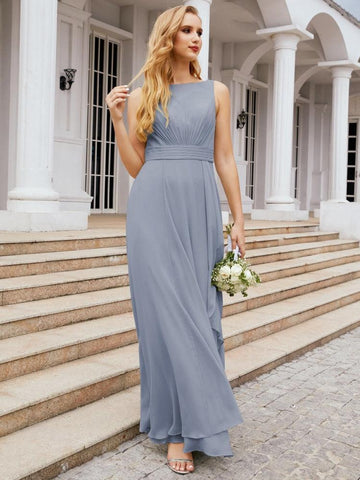 Baoleely Bridesmaid Dresses for Wedding Ruffles Long Formal Prom Gowns 28039