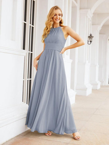 Baoleely Keyhole Bridesmaid Dresses Sleeveless Formal Evening Party Prom Gowns 28043
