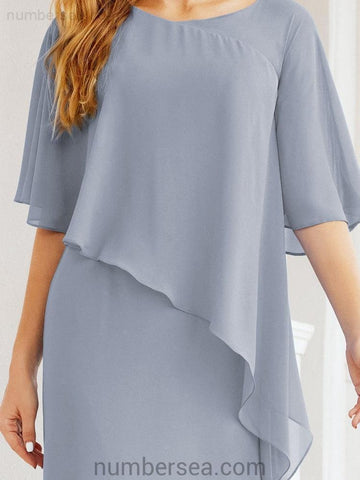 Vestido largo de fiesta formal Sunderly para la madre de la novia con capa de volantes SY28026