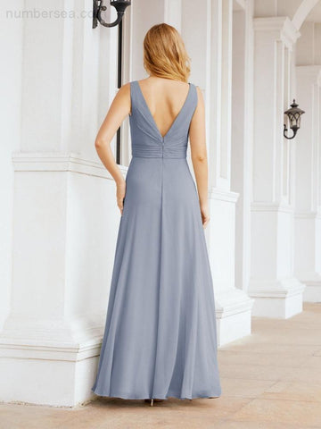 Baoleely Bridesmaid Dresses for Wedding Ruffles Long Formal Prom Gowns 28039