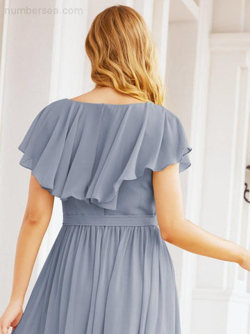 Robes de demoiselle d'honneur à manches flottantes, robes de soirée formelles, robes de bal 28044 