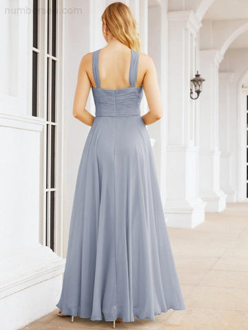 Baoleely Crisscross Halter Bridesmaid Dresses for Party Wedding Evening Prom Maxi Ball Gowns 28053