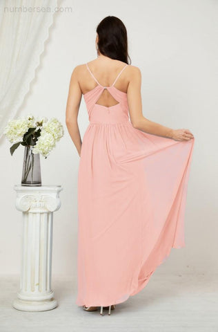 Vestidos de dama de honor con cuello alto Baoleely, de gasa, largos, corte en A, vestido formal de fiesta para boda, fiesta de noche 2801 