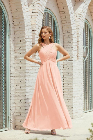Vestidos de dama de honor con cuello halter, vestido formal de cóctel o de fiesta 28015 