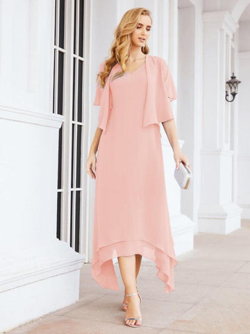 Sunnderly Two-Piece A-line Mother of The Bride Dress Formal Party Gown Dress SY28073