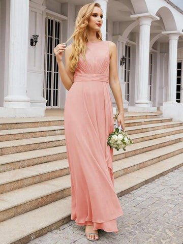 Baoleely Bridesmaid Dresses for Wedding Ruffles Long Formal Prom Gowns 28039