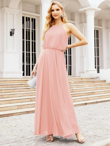 Robe de demoiselle d'honneur longue à col licou Baoleely, robe trapèze formelle pour juniors, 28029