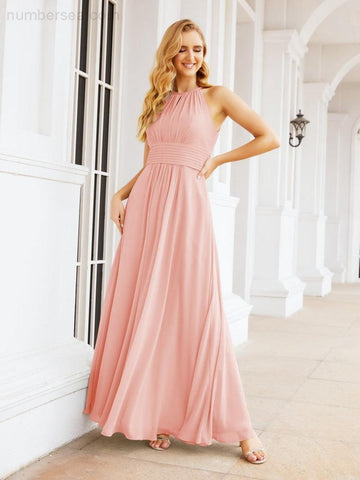 Baoleely Keyhole Bridesmaid Dresses Sleeveless Formal Evening Party Prom Gowns 28043