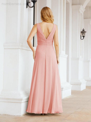 Baoleely Bridesmaid Dresses for Wedding Ruffles Long Formal Prom Gowns 28039