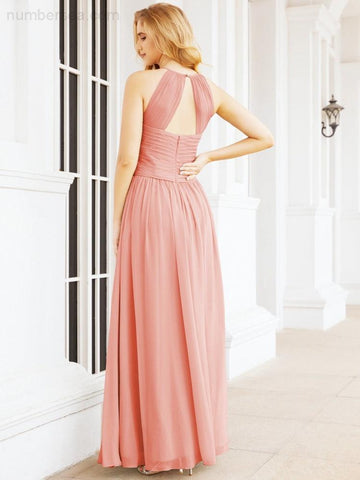 Baoleely Sleeveless Bridesmaid Dresses Long Prom Gown Zipper with Keyhole Back 28056