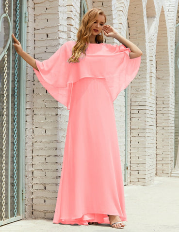 Robe de demoiselle d'honneur Sunnderly pour femme, manches longues, col en V, en mousseline, robe de cérémonie pour mariage SY28018