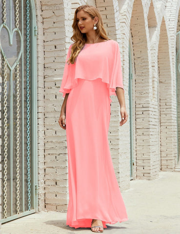 Robe de demoiselle d'honneur Sunnderly pour femme, manches longues, col en V, en mousseline, robe de cérémonie pour mariage SY28018