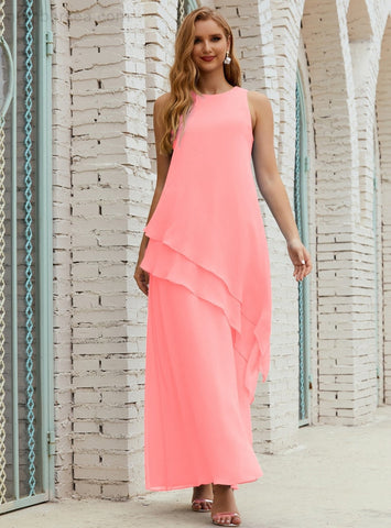 Robe longue en mousseline grande taille pour la mère de la mariée, robe de demoiselle d'honneur de bal de fin d'année SY28019