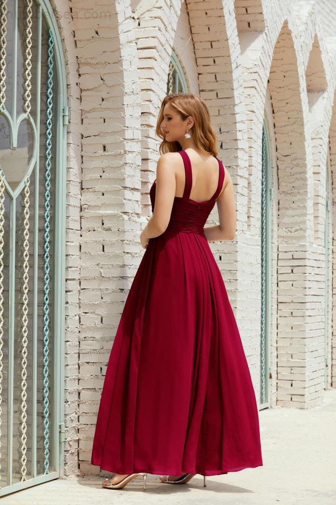 Halter Bridesmaid Dresses Formal Cocktail Prom Gown 28015